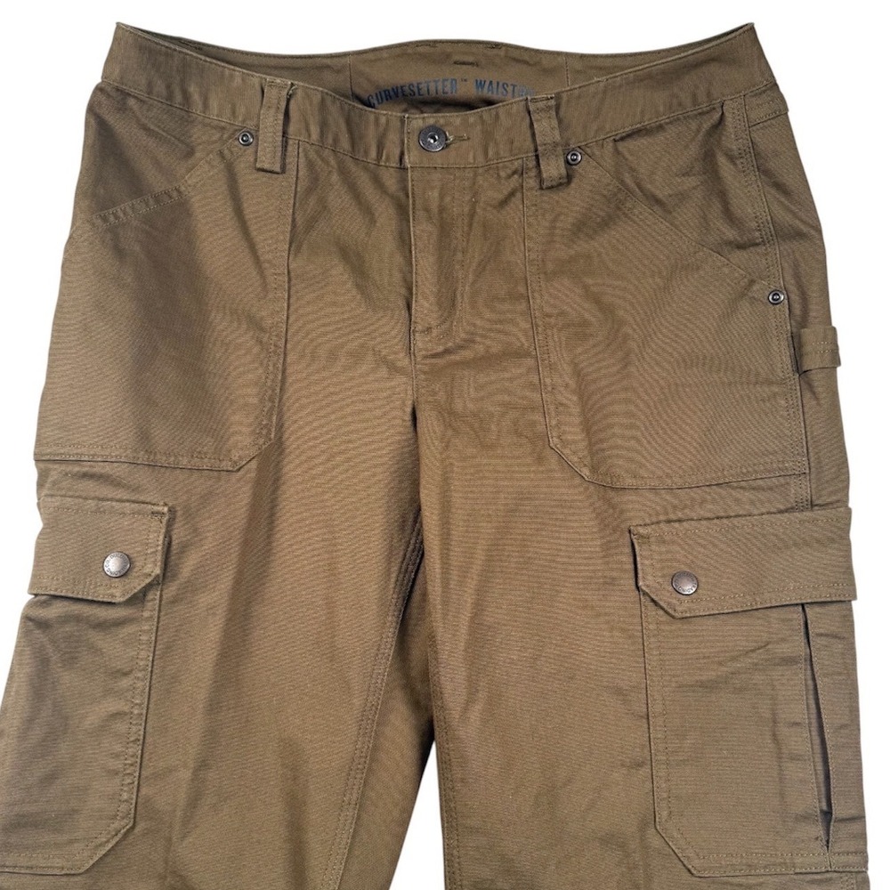 Duluth Trading Co Fire Hose Relaxed Curvesetter Pants Women 10x33 Brown Workwear